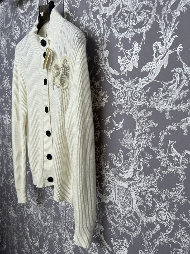 BC Bejewelled Cashmere Cardigan White