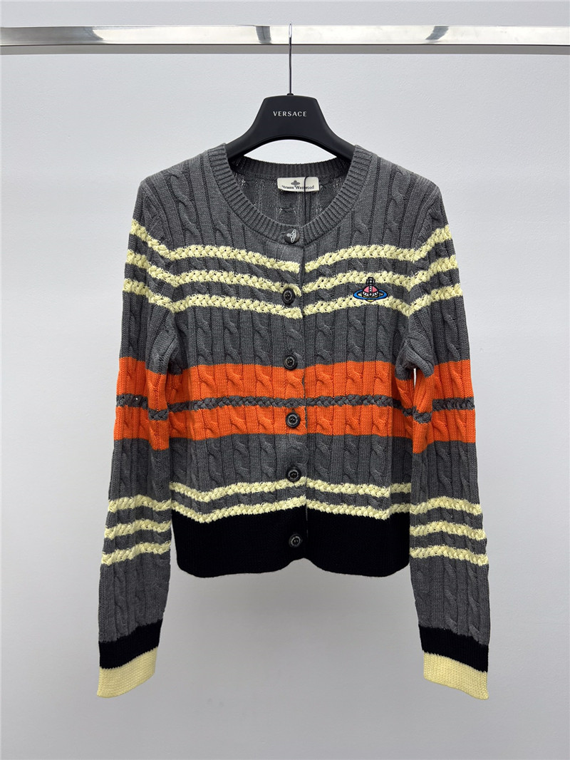Vivienne Westwood Multicolor Stripe Cable Cardigan