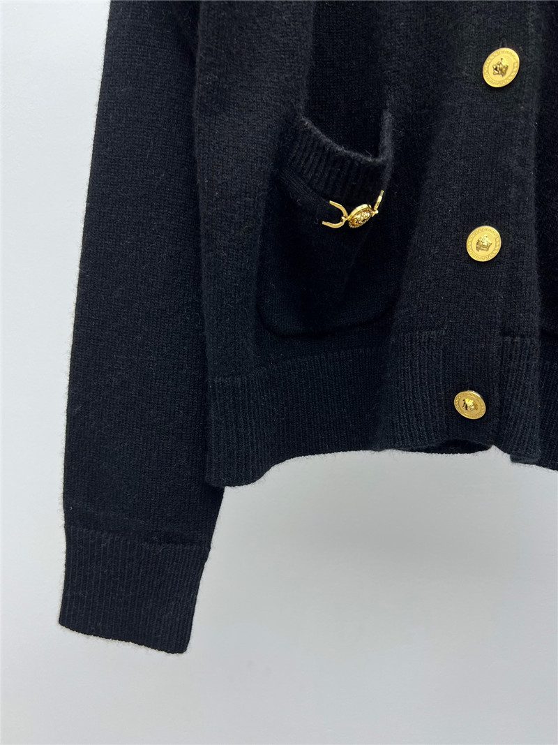 Versace Cashmere-Blend Boxy Cardigan Black