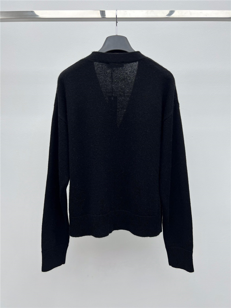 Versace Cashmere-Blend Boxy Cardigan Black