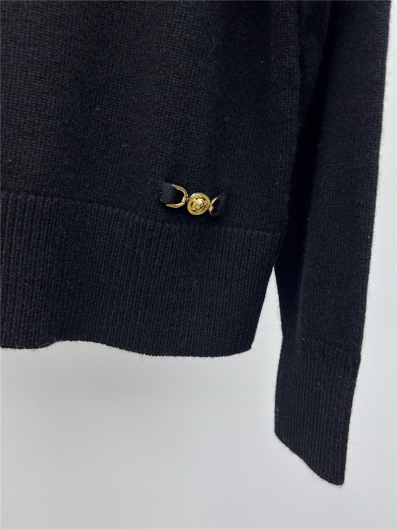 Versace Cashmere-Blend Boxy Sweater in Black