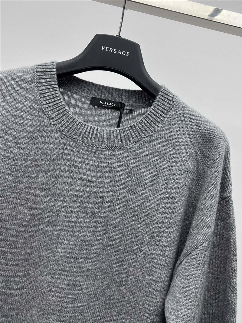 Versace Cashmere-Blend Boxy Sweater in Grey