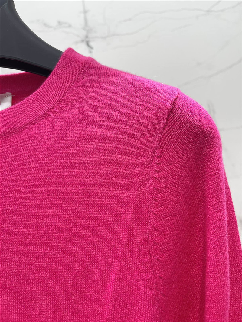 Va1e*ntin0 ruffled viscose and wool sweater in fuchsia