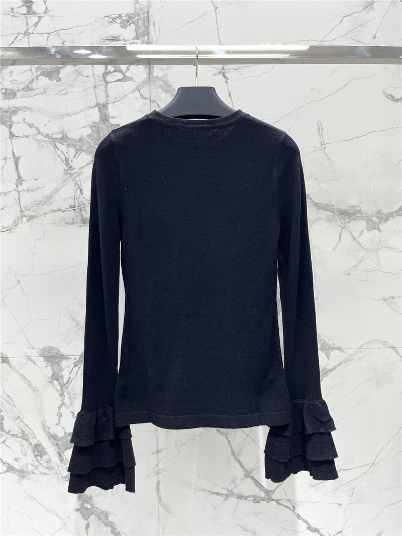 Va1e*ntin0 ruffled viscose and wool sweater black