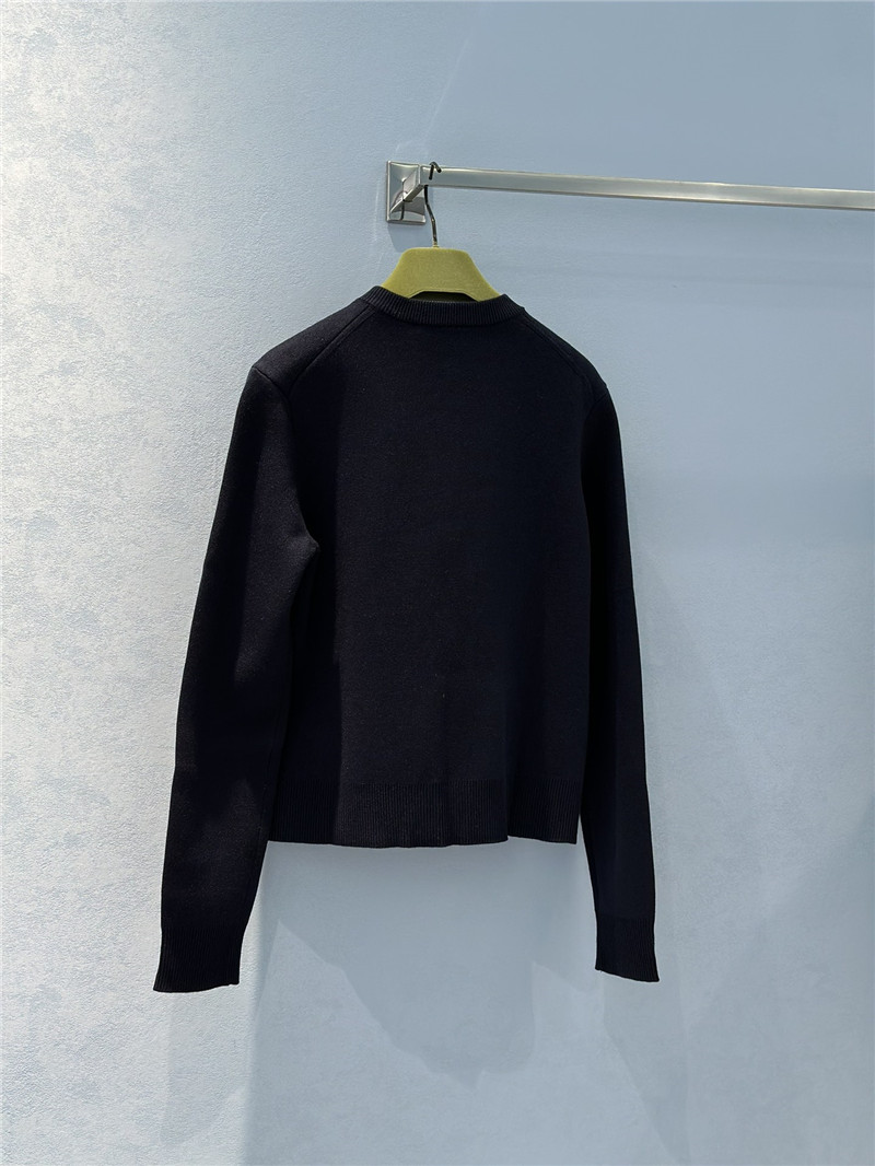 Gvc*1 crop intarsia wool cardigan black