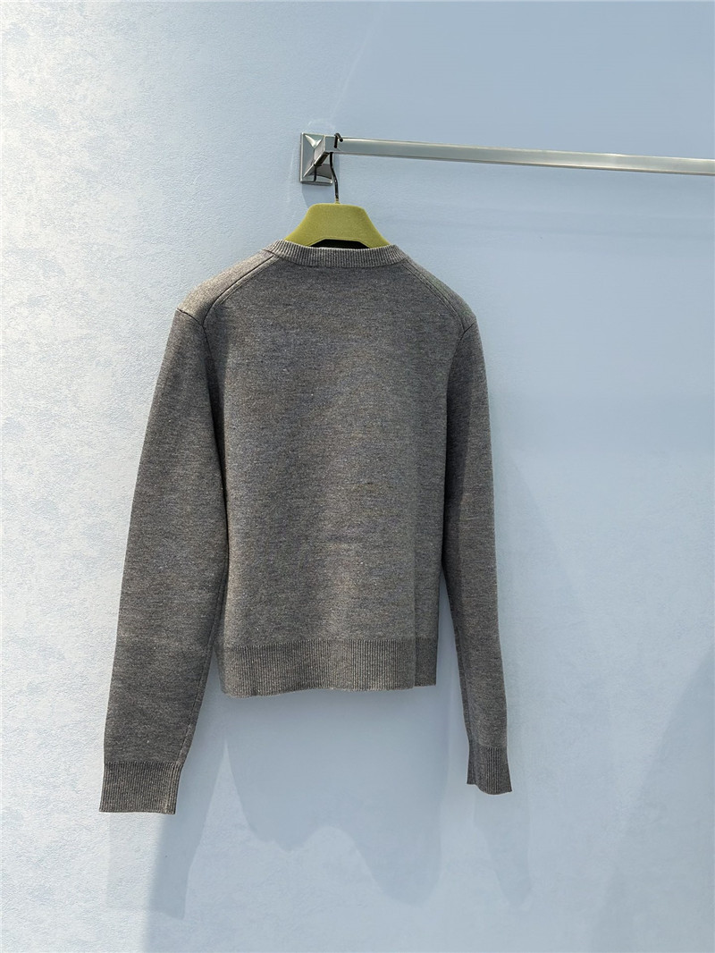 Gvc*1 crop intarsia wool cardigan grey