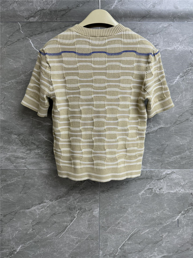 Ch**el striped knitted short sleeves replica designer clothes