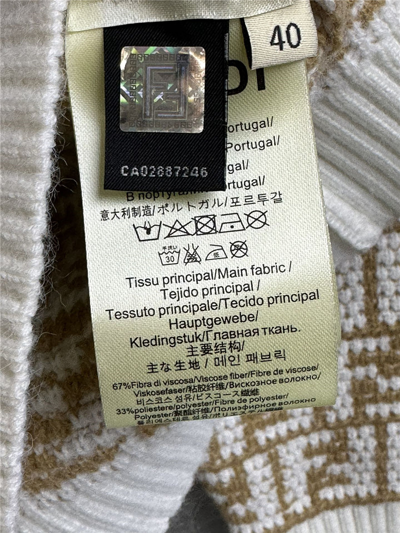 F**di cotton ff cardigan beige/white