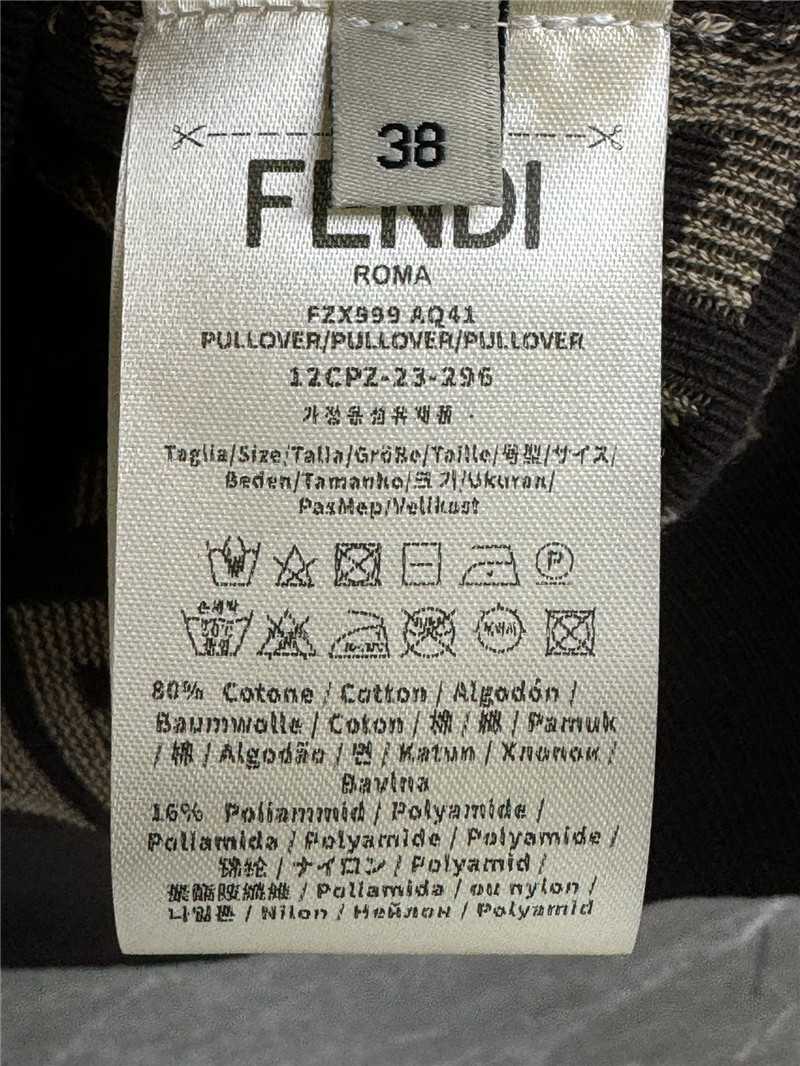 F**di ff short-sleeve cotton knit sweater brown