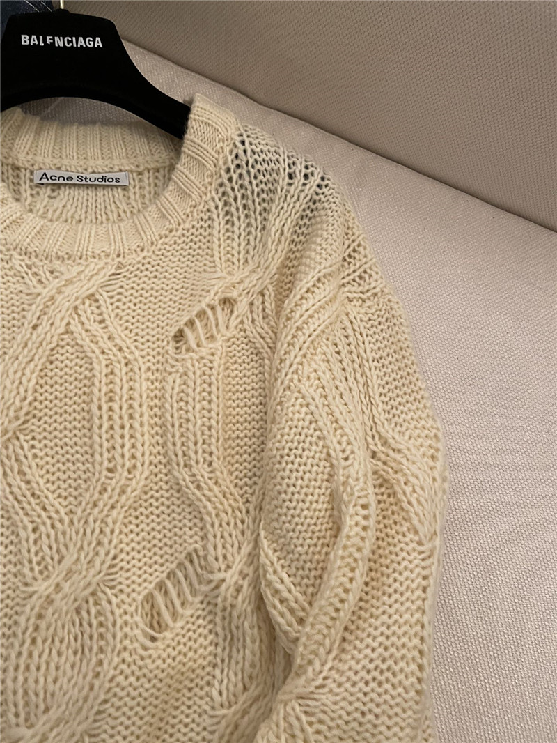 Acne Studios Distressed Cable Knit Sweater