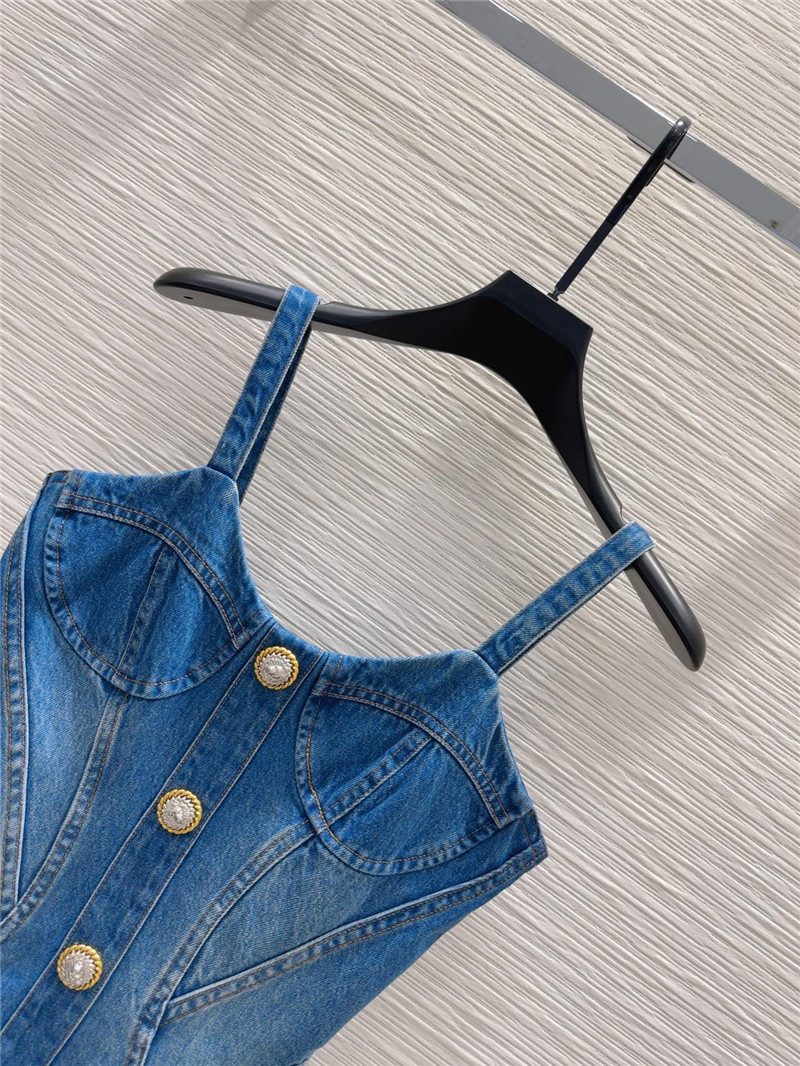 Balmain denim suspender skirt replica clothing sites