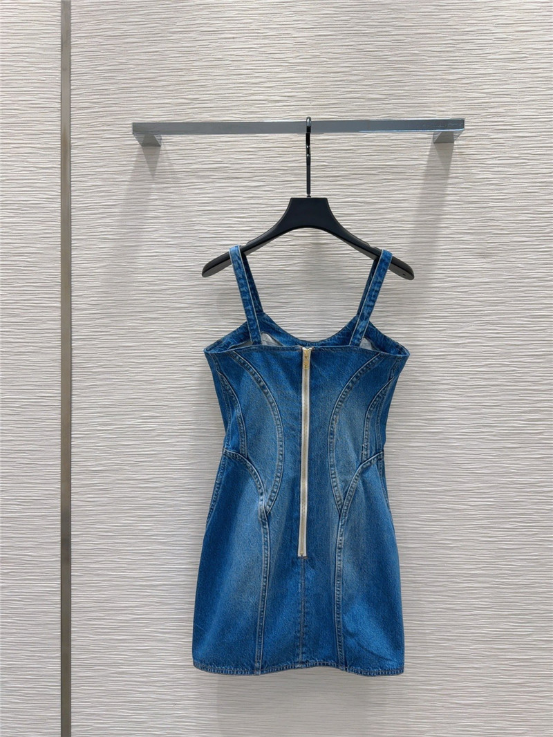 Balmain denim suspender skirt replica clothing sites