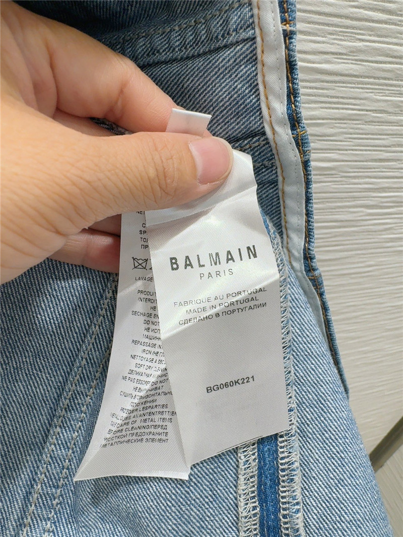 Balmain denim suspender skirt replica clothing sites