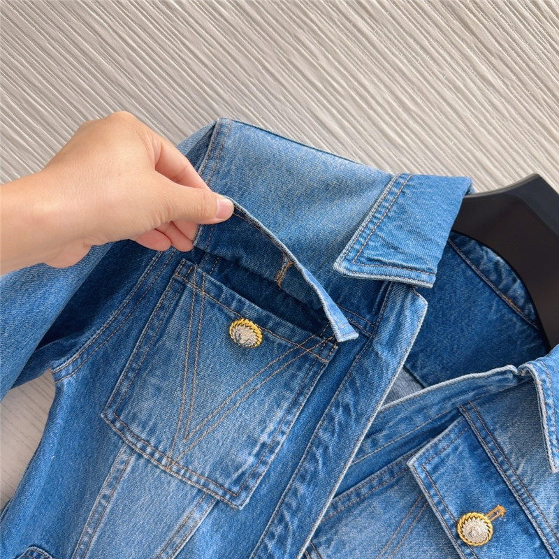 Balmain long sleeve denim short jacket replica d&g clothing