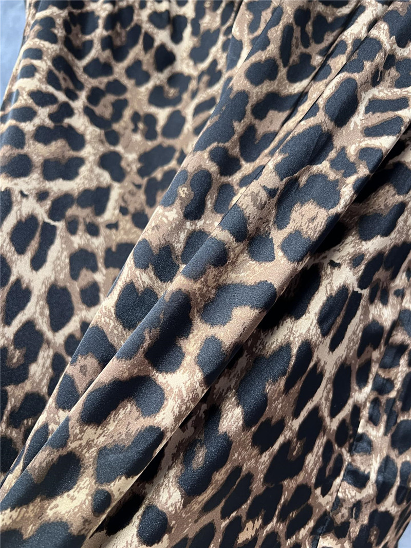 Y51 leopard print ribbon long-sleeved shirt replicas clothes