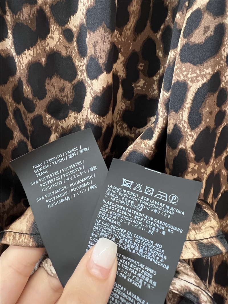 Y51 leopard print ribbon long-sleeved shirt replicas clothes