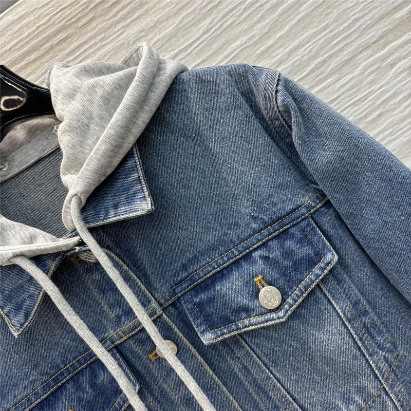 Pra*a fake two piece denim jacket replica clothing