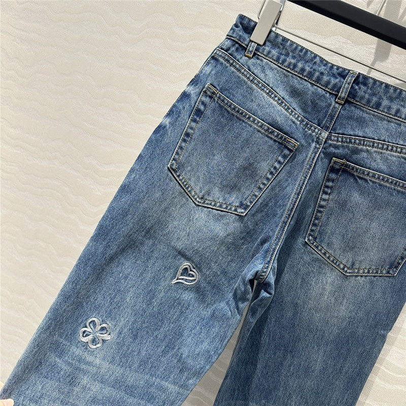 Ch**el denim straight pants replica clothes