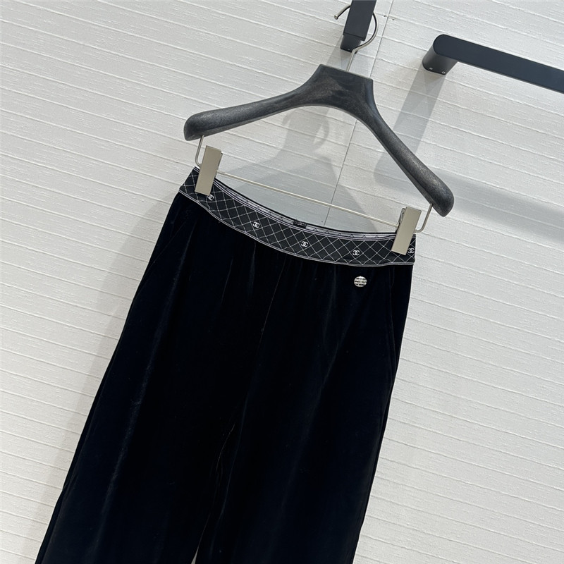 Ch**el velvet straight pants replica d&g clothing