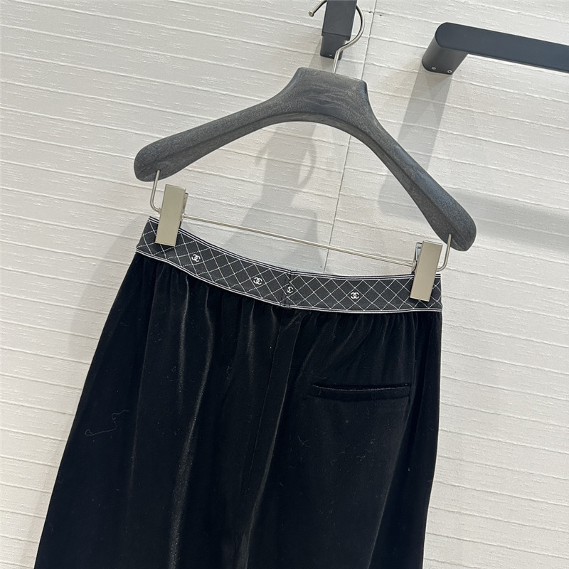 Ch**el velvet straight pants replica d&g clothing