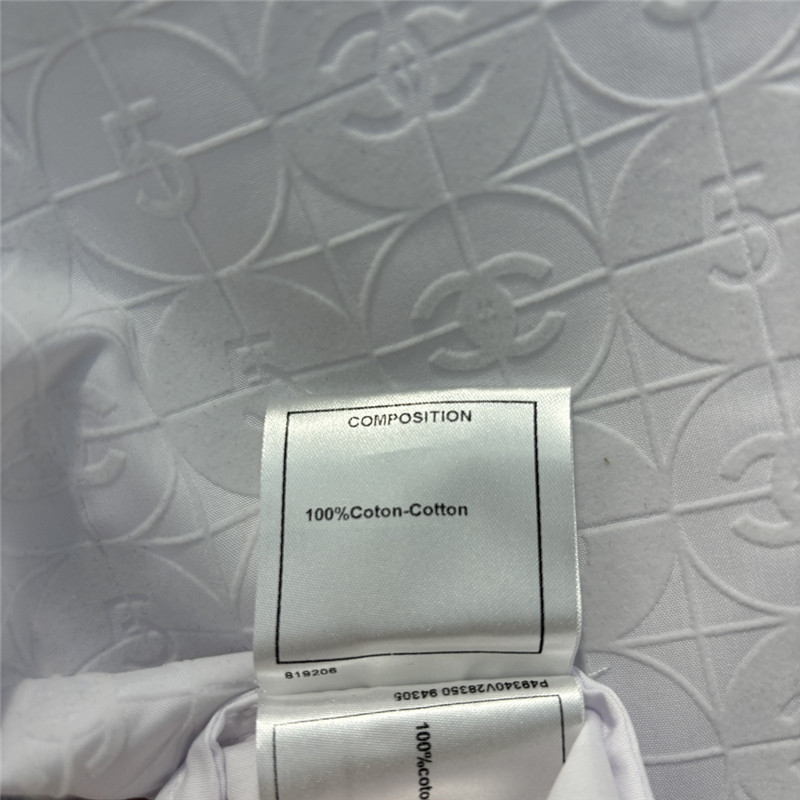 Ch**el 5 letters flocked white shirt replicas clothes