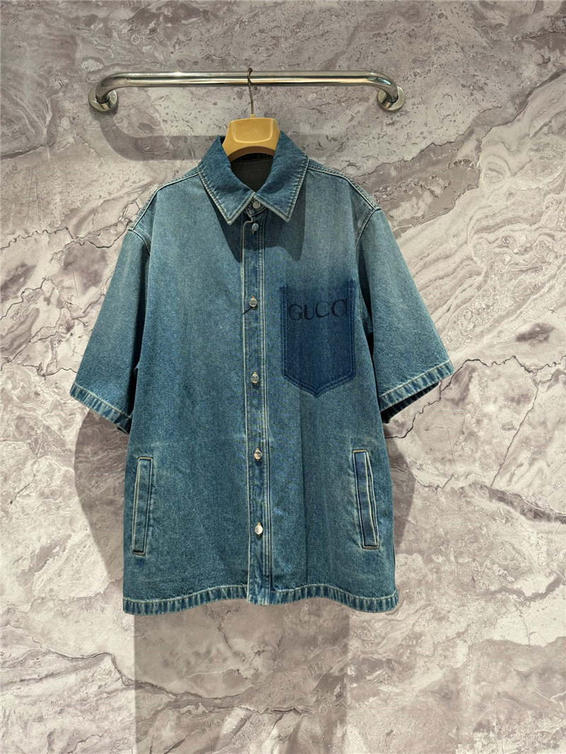 Gvc*1 pocket denim shirt replica designer clothes