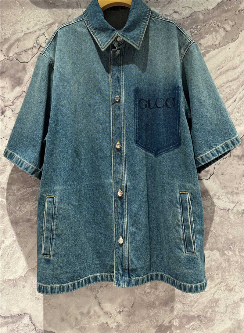 Gvc*1 pocket denim shirt replica designer clothes