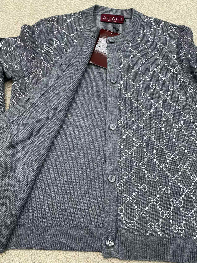 Gvc*1 gg crystal-embellished cardigan in grey