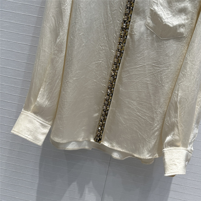 pra*a beaded D1am0nd collar shirt replica designer clothes