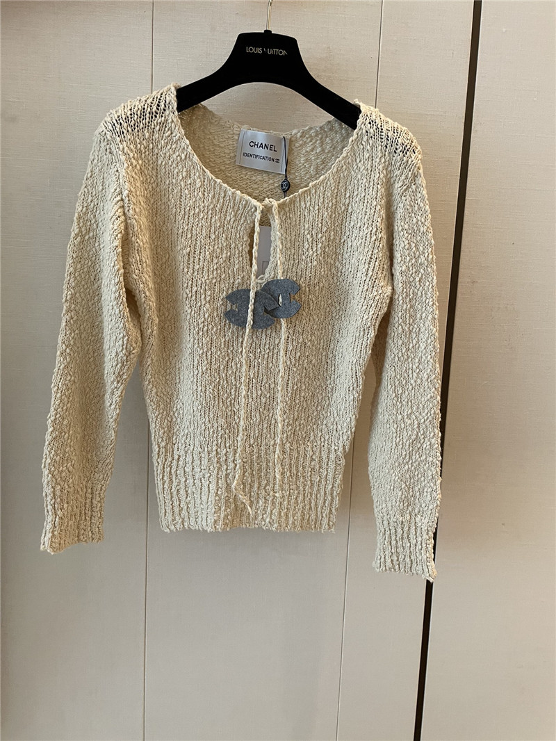 Ch**el tie rope knitted pullover in ivory