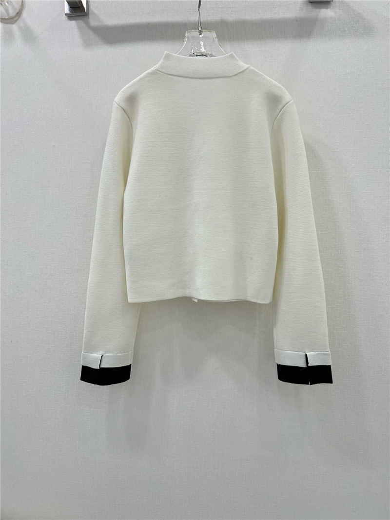 Ch**el crystal buttons v-neck cardigan in white