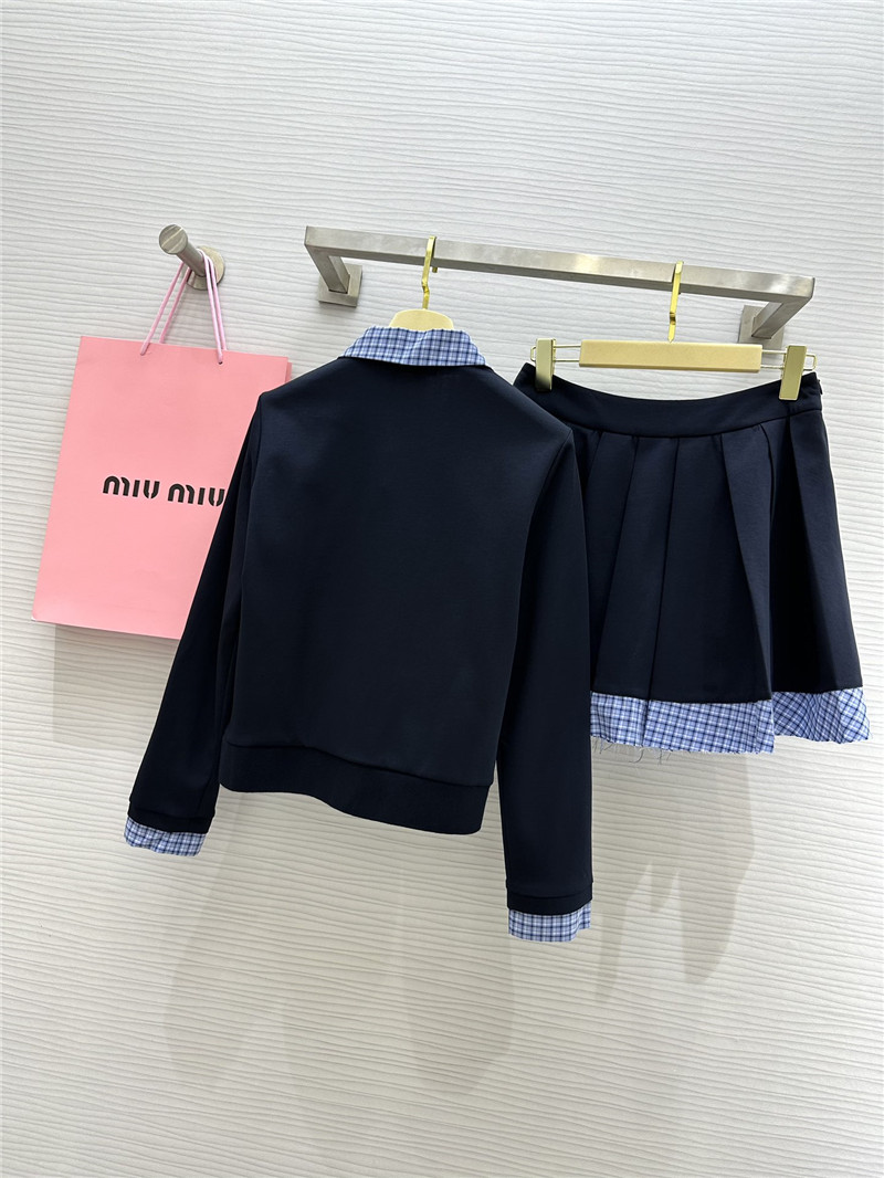 M1um1u long sleeve polo collar dress replicas clothes