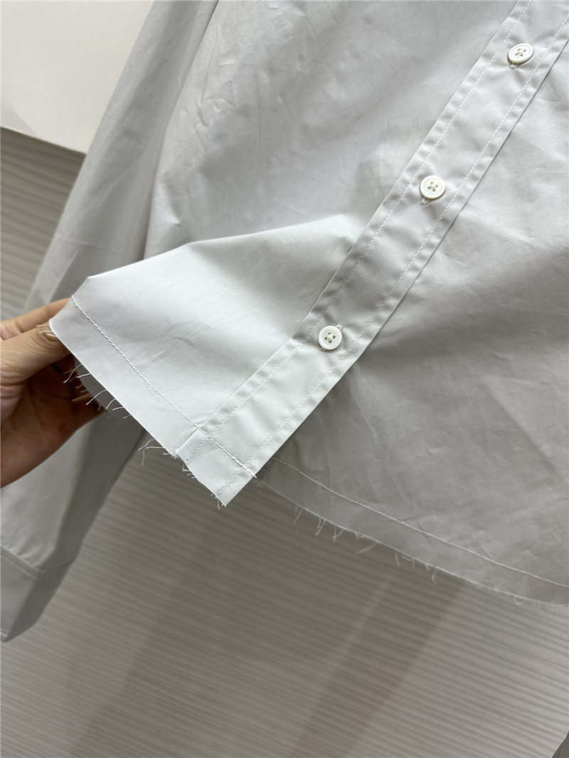 L0ew* embroidered raw edge shirt replicas clothes