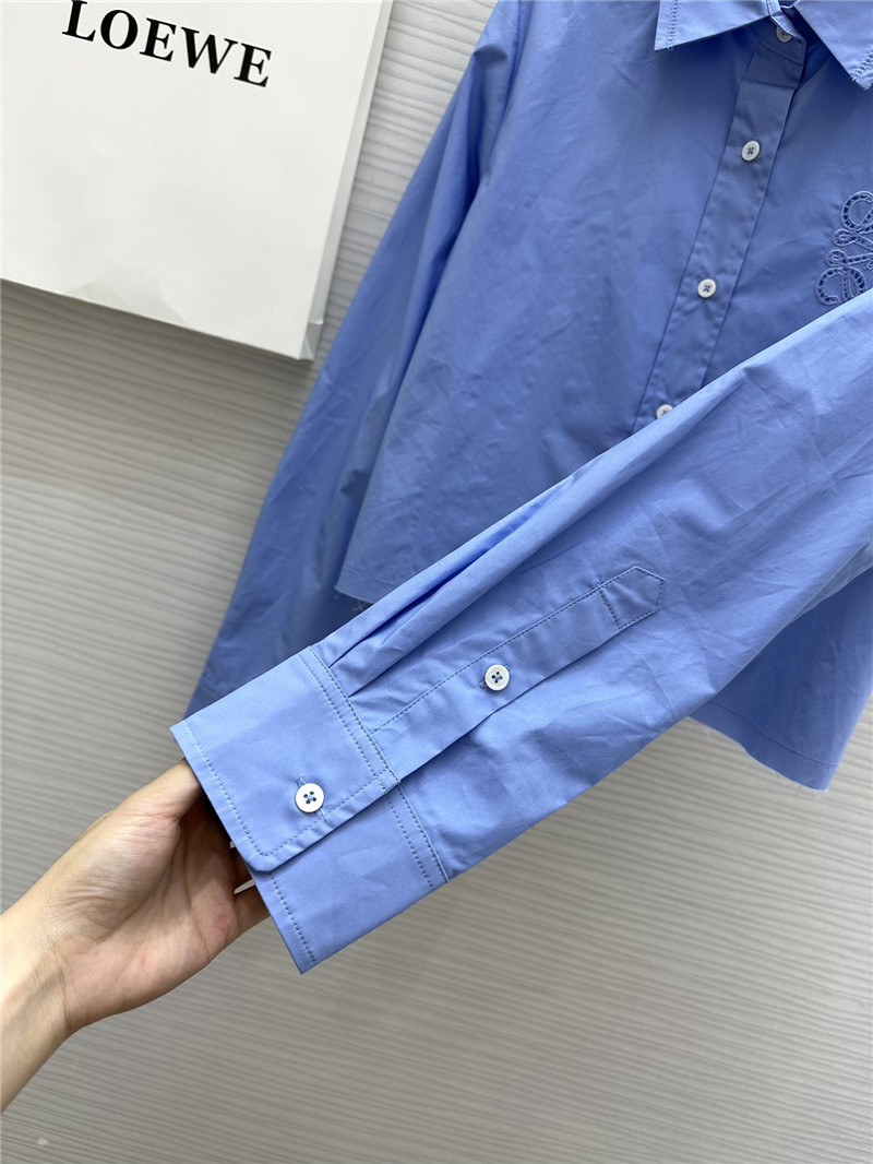 L0ew* embroidered raw edge shirt replicas clothes