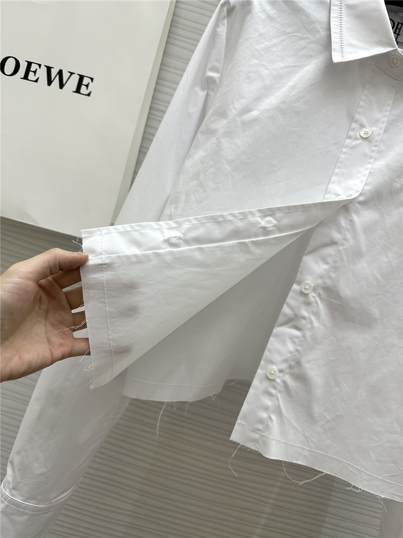 L0ew* embroidered raw edge shirt replicas clothes