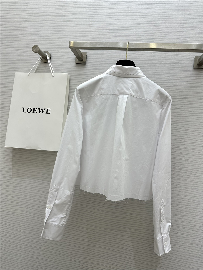 L0ew* embroidered raw edge shirt replicas clothes