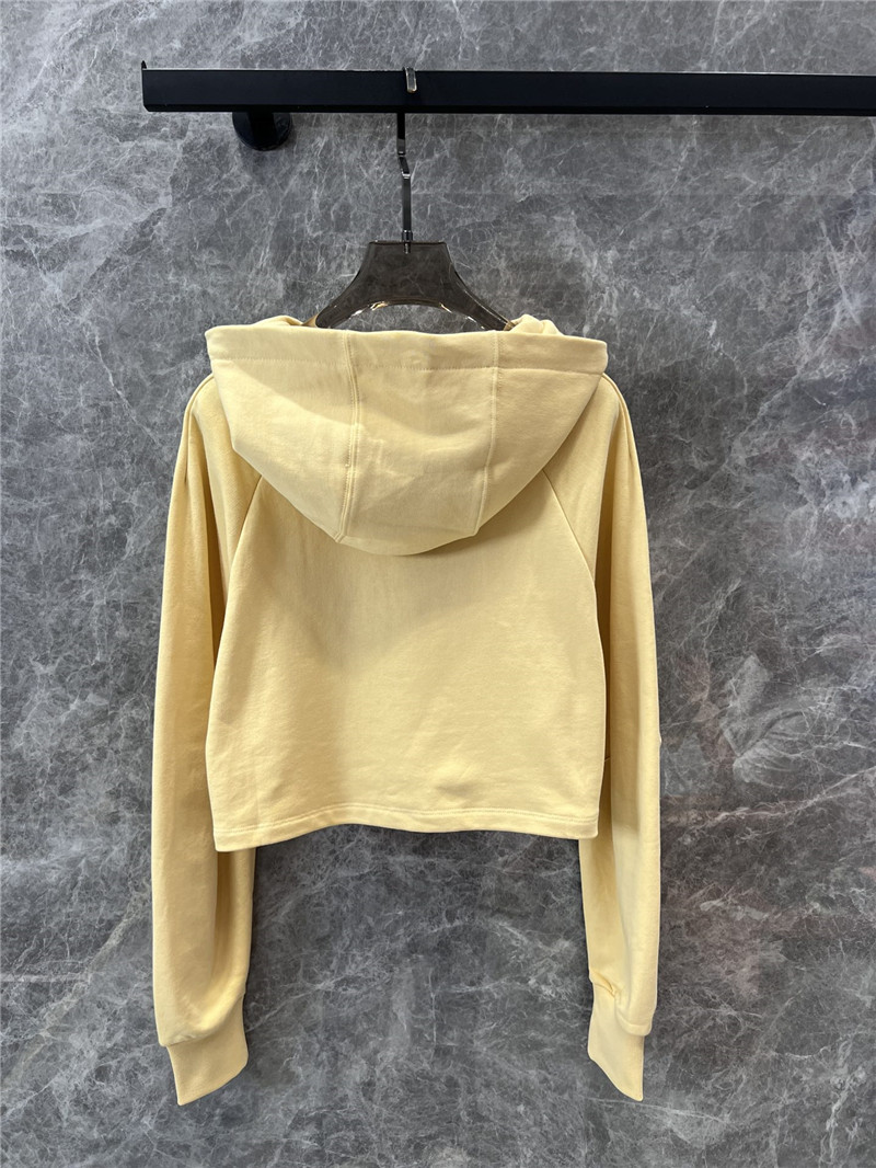 L0ew* cropped cotton hoodie yellow