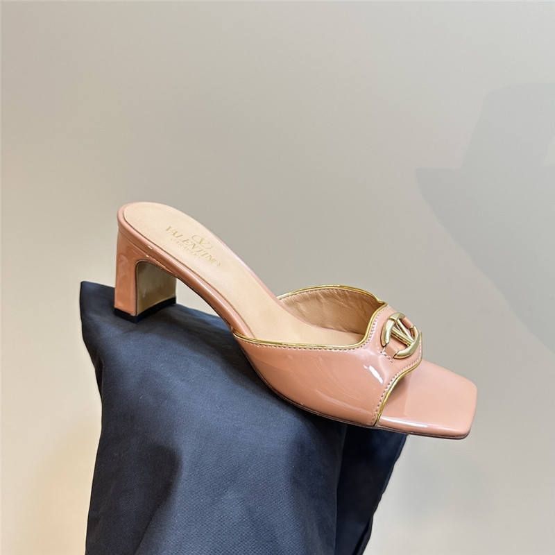 Va1e*ntin0 vlogo locker mules in nude pattern leather