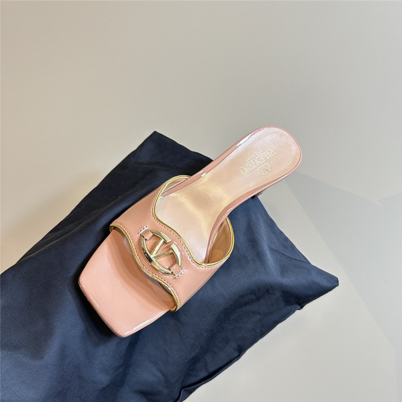 Va1e*ntin0 vlogo locker mules in nude pattern leather