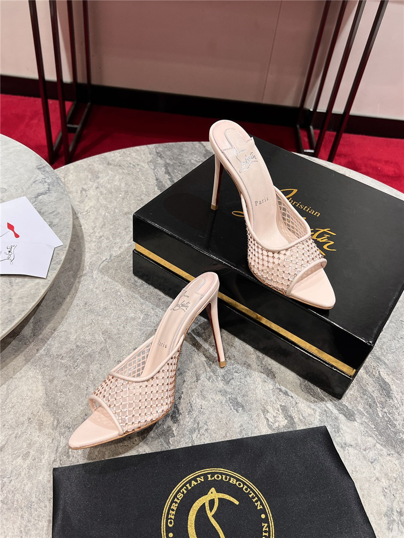 Chr1st1an louboutin leche apostropha mule mesh strass