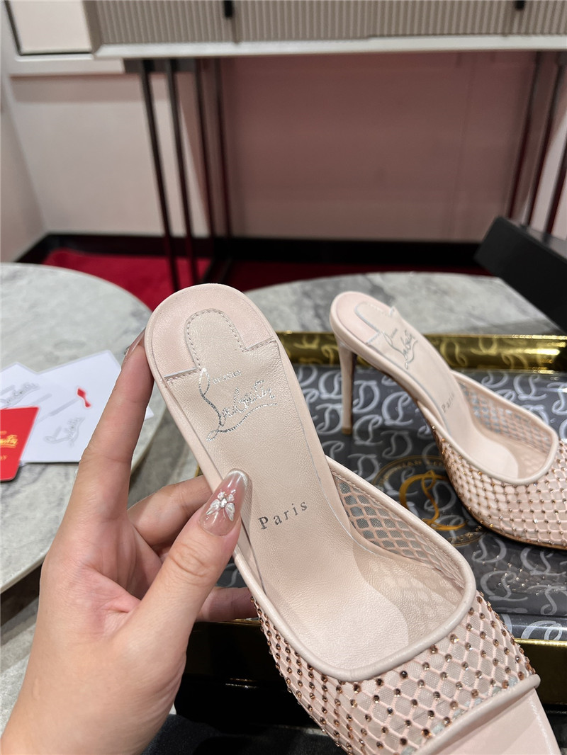 Chr1st1an louboutin leche apostropha mule mesh strass