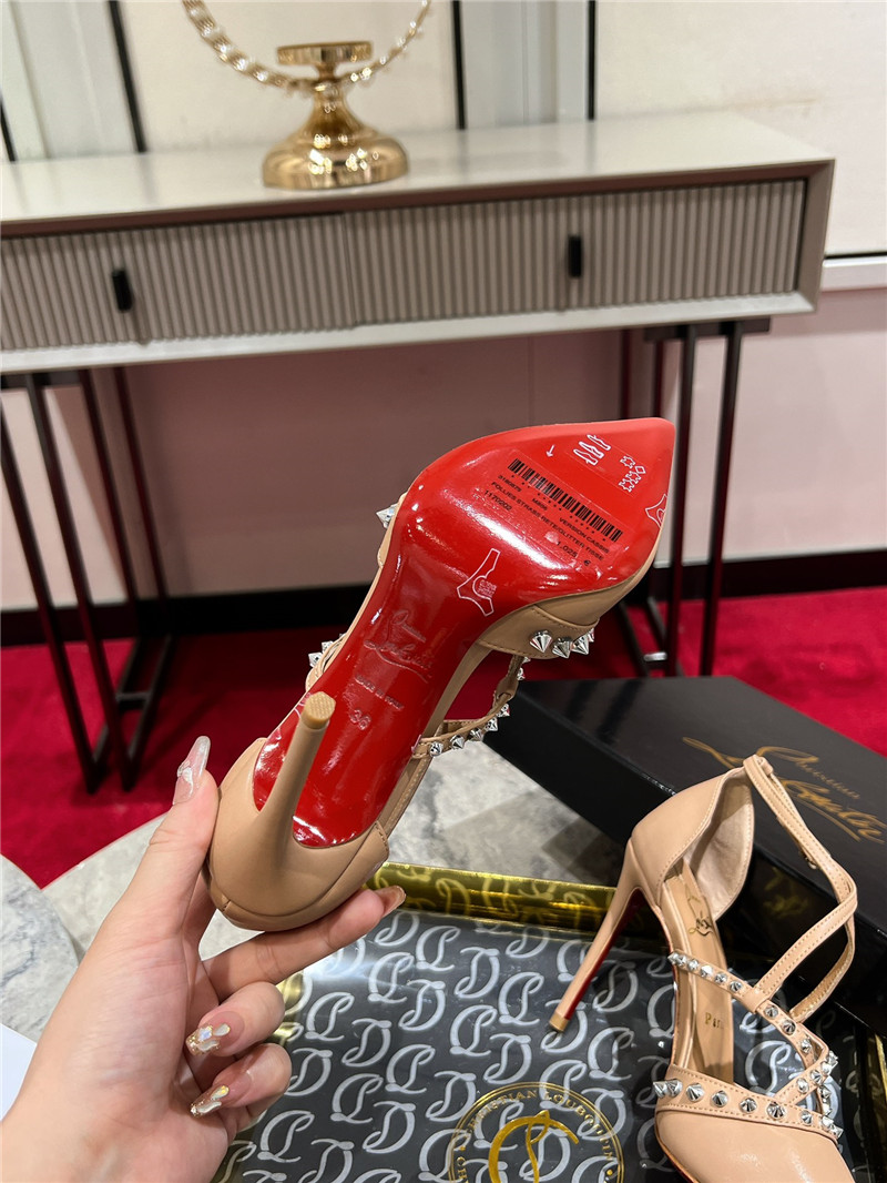 Chr1st1an louboutin tatooshka spikes pump beige
