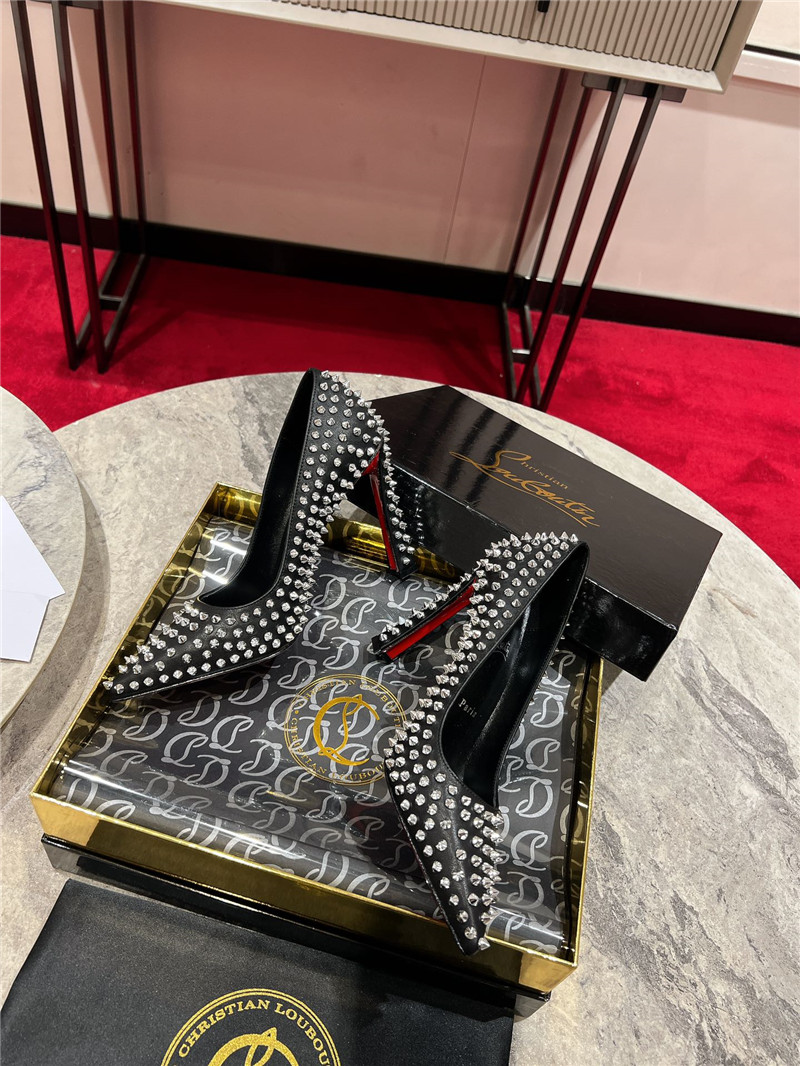Chr1st1an louboutin spikes 100mm pumps black