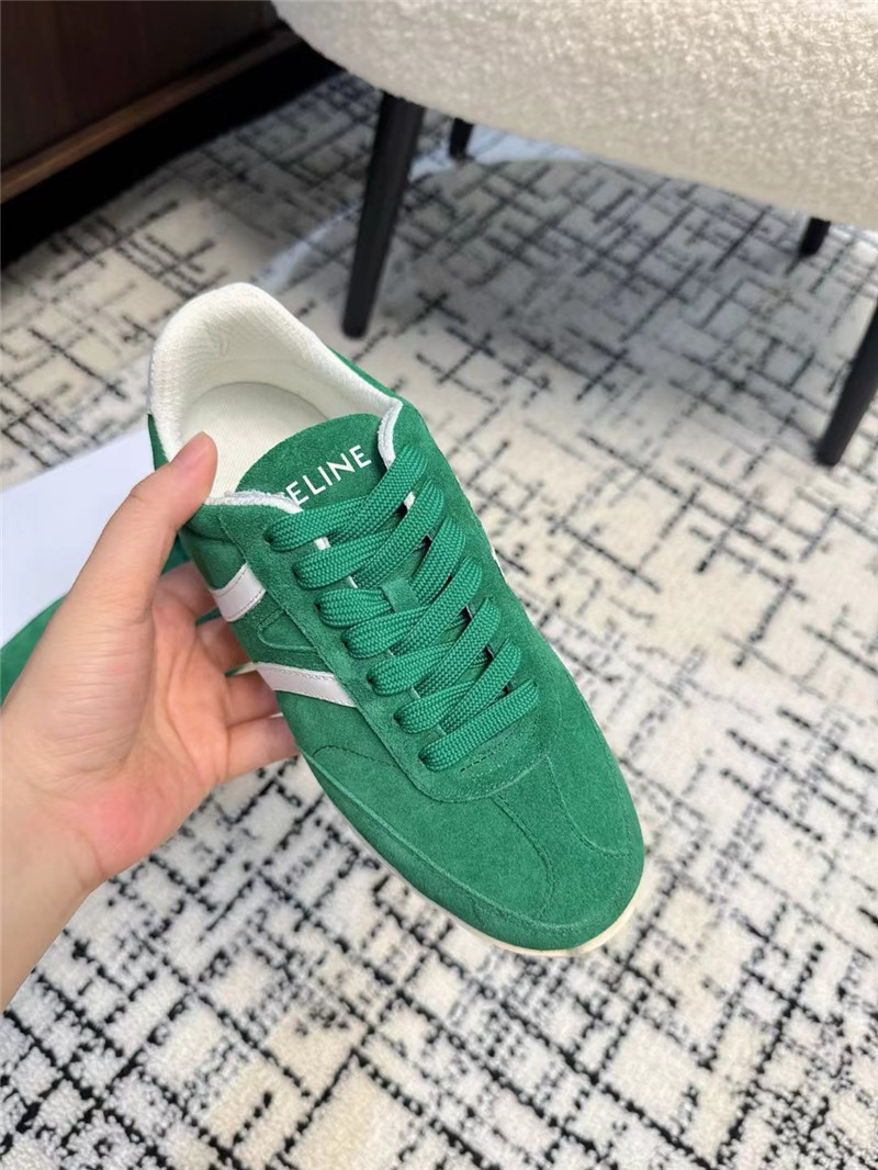 Ce1i*e green suede sneakers