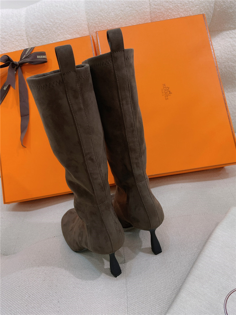 H**me5 women’s brown suede mid calf boots