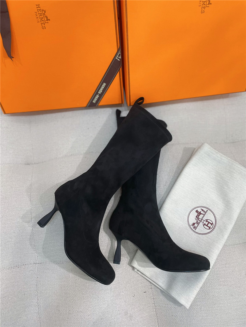 H**me5 women’s black suede mid calf boots