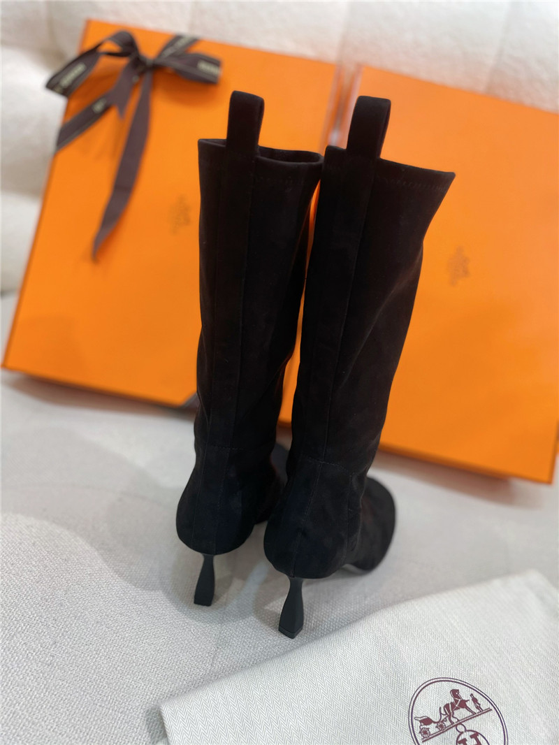 H**me5 women’s black suede mid calf boots