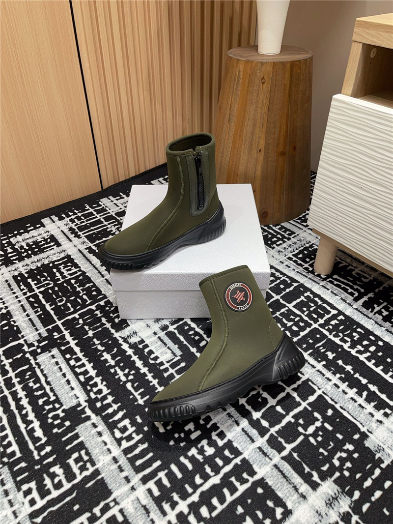 D10r stretch knit logo ankle boots