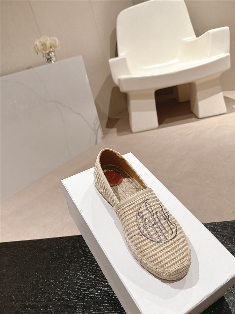 Chloé Isla Ivory Espadrille Raffia Fibre Loafers