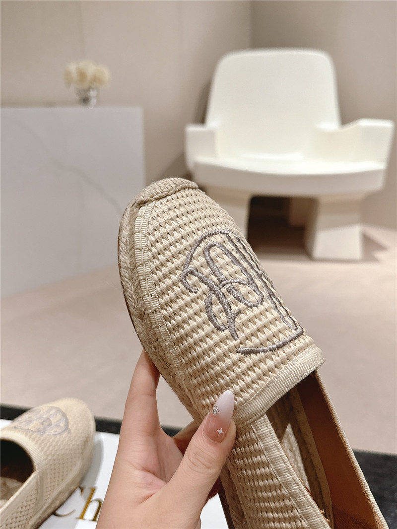 Chloé Isla Ivory Espadrille Raffia Fibre Loafers